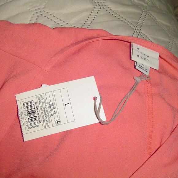 A New Day Short Sleeve Ruffle Hem Dress L - Picture 5 of 6